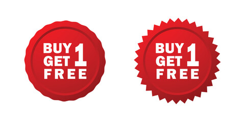 Buy 1 Get 1 Free: Red BOGO Offer & Discount Badges