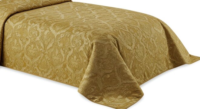 Gold damask bedspread