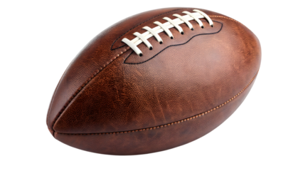 Brown leather football american sports equipment for game day touchdown and super bowl party