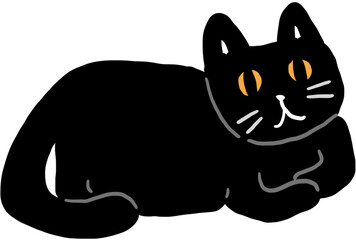 검은 고양이 일러스트 (Black Cat Illustration)