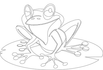 sketch vector illustration silhouette image design icon logo symbol animal green frog sitting on leaf abstract modern classic vintage for advertising image 