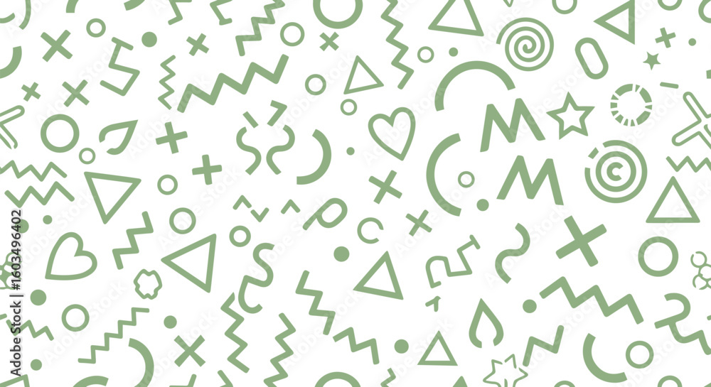 Aufkleber abstract geometric shapes and doodles pattern isolated on transparent background