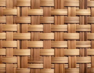 Close-up woven bamboo texture