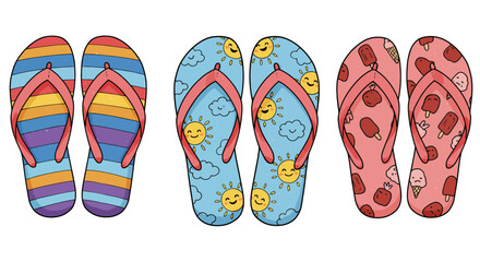 flip flops on a beach
