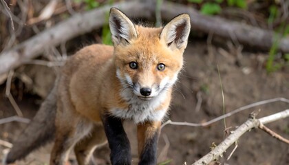 Fototapeta premium Close-up of a young fox