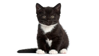 Cute black and white kitten