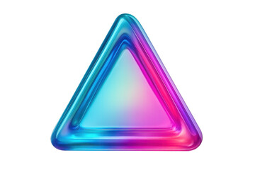 Colorful triangle with neon effect glowing on a transparent background, perfect for modern and futuristic designs
