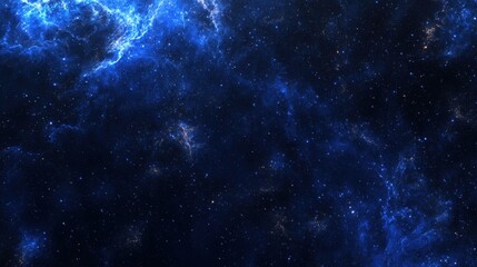 Obraz premium Abstract Cosmic Nebula Swirling Blue and Dark Space Background