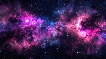 Obraz premium Pink and Blue Nebula Cosmic Scene in Outer Space