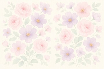 Elegant floral arrangement with soft pastel colors perfect for wedding invitations and feminine designs