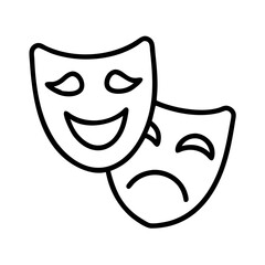 Comedy and Tragedy Masks A SingleLine Art Drawing