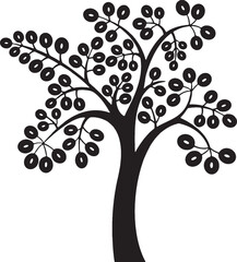 sketch vector illustration silhouette image design icon logo symbol tree plant hanging full of leaves artistic unique abstract modern ethnic traditional floral natural