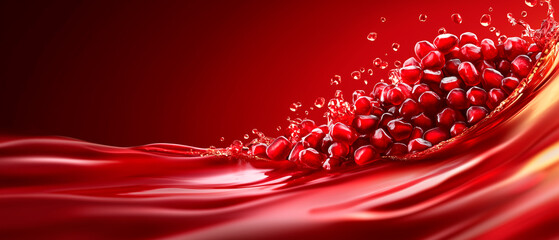 juice and fresh red pomegranate seeds