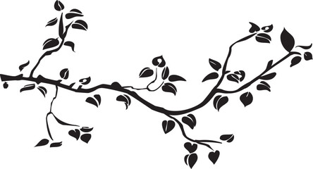 sketch vector illustration silhouette image design icon logo symbol tree plant hanging full of leaves artistic unique abstract modern classic vintage ethnic traditional floral natural