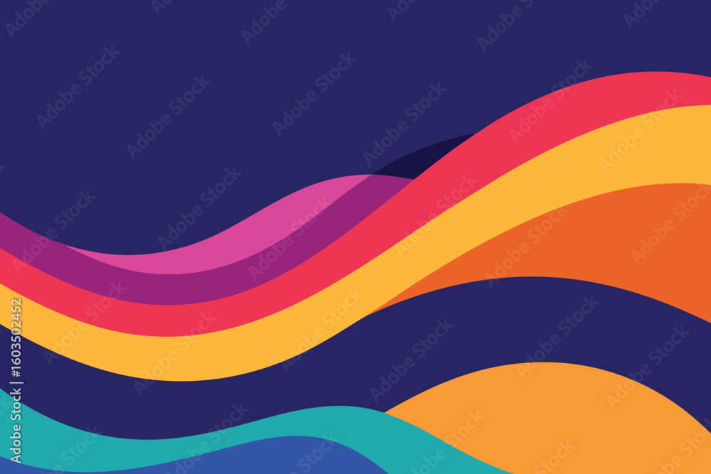 Poster flat colorful dynamic vector shapes abstract background