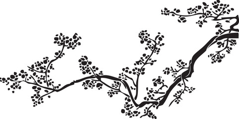 sketch vector illustration silhouette image design icon logo symbol tree plant hanging full of leaves artistic unique abstract modern ethnic traditional floral natural classical