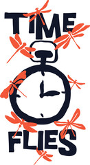 vector sketch illustration silhouette image design icon logo symbol time flies abstract modern classic vintage for advertising image screen printing t-shirts