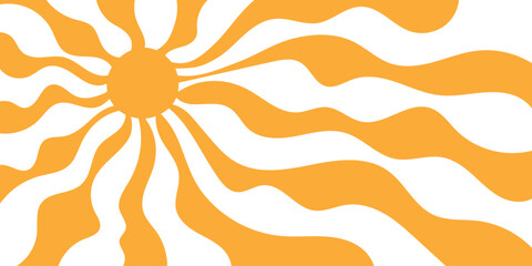 Stylized sun, summer sunlight, sun rays, vector drawing