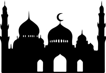 silhouettes of mosques