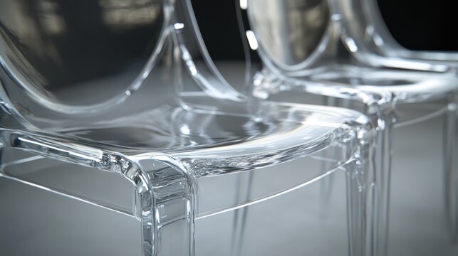 Transparent chairs close-up