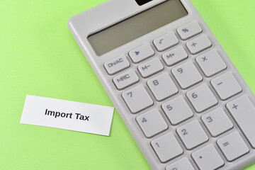 taximport, text and photo of a calculator