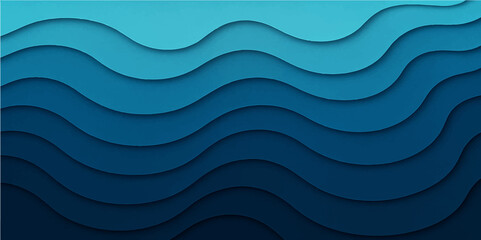 Abstract blue waves form a seamless ocean pattern, ideal for a liquid texture or elegant background design