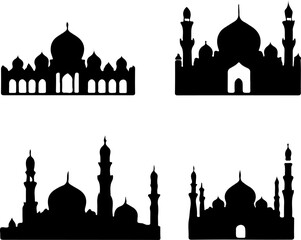 silhouettes of mosques