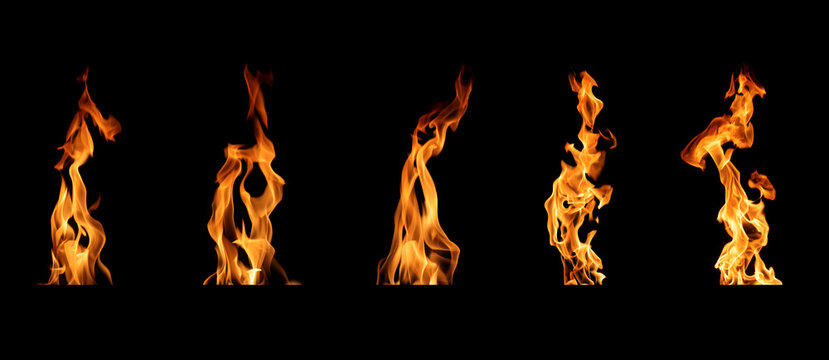 Black background fire, flames with torches and textures with splitting power effect, can grill red, burning with burning smoke and sparks in barbecue grill fire
