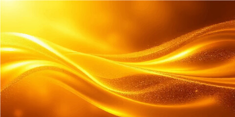 An abstract orange and yellow background with flowing lines and a subtle wave pattern creates a vibrant, energetic design