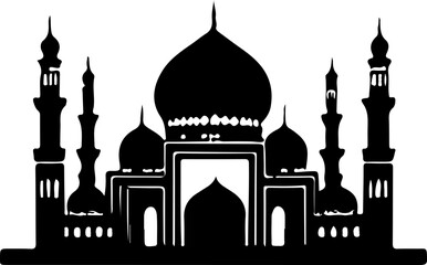  a collection of mosque illustrations and silhouettes