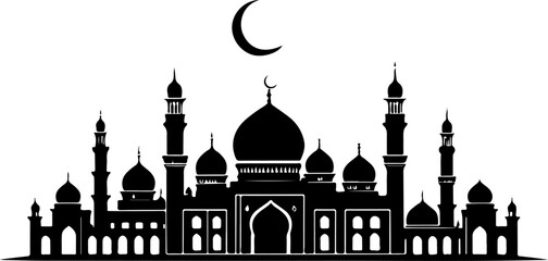  a collection of mosque illustrations and silhouettes