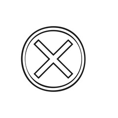Cancel icon graphic, cross symbol illustration.