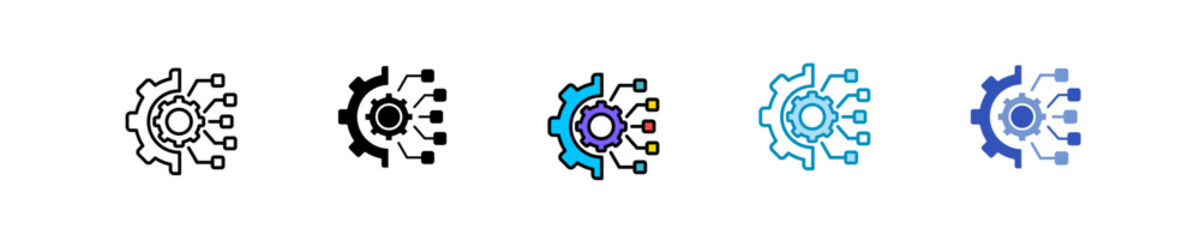 Digital Transformation  Icon Set Multiple Style Collection
