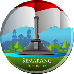 Vector illustration, Tugu Muda, One of the icons of Semarang city.