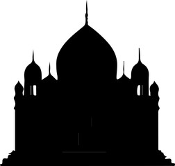 various silhouettes of structures with domes