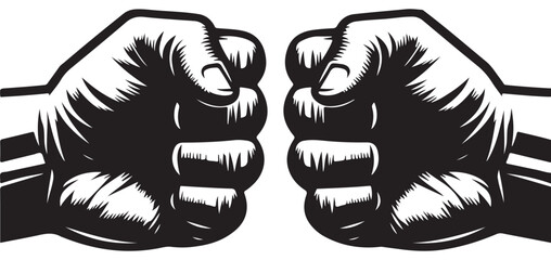 Vector Illustration of Two Fists Clenched in Solidarity and Strength
