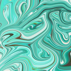 Vibrant aqua and emerald green marbled design with swirling white and dark tones. This fluid motion brings depth, movement, and modern abstract energy.
