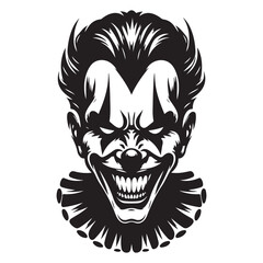 Creepy Clown Silhouette Vector Art for Halloween Decorations and Designs