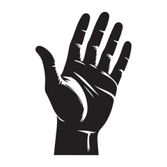 Open Hand Silhouette Gesture Vector Graphic Illustration