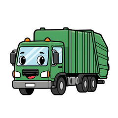 green truck isolated on white background