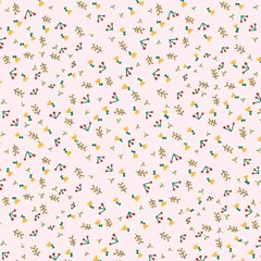 Seamless Floral Pattern with Tiny Colorful Flowers