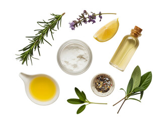 Natural Ingredients For Aromatherapy isolated on a transparent background