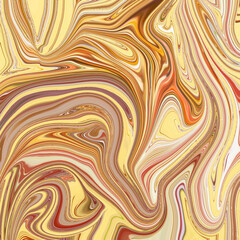 Golden yellow fluid abstract design with swirling caramel and warm tones for elegant texture backgrounds.