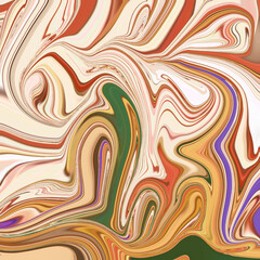 Earthy abstract swirl with green, terracotta, and beige tones creating a dynamic, marbled art texture. Perfect for abstract design.