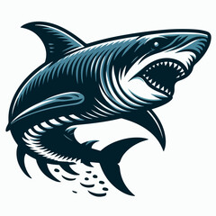 Obraz premium megalodon shark vector illustration