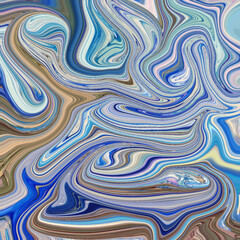 Cool-toned blue abstract marbling with layered wave effects resembling flowing water and ice—ideal for tech, nature, or modern digital backdrops.