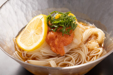 明太子おろし　レモン　そうめん