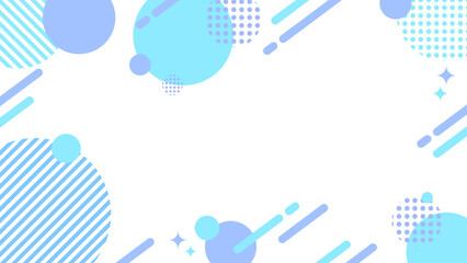Cool Light Blue Geometric Background with Dots and Stripes / 水色の爽やか幾何学背景