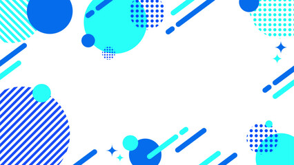 Blue and Cyan Geometric Background with Modern Elements / 青×シアンの近未来風背景