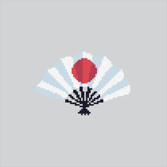 Pixel art illustration Japanese Fan. Pixelated Culture Fan. Japanese Fan Culture Icon pixelated for the pixel art game and icon for website and video game. old school retro.